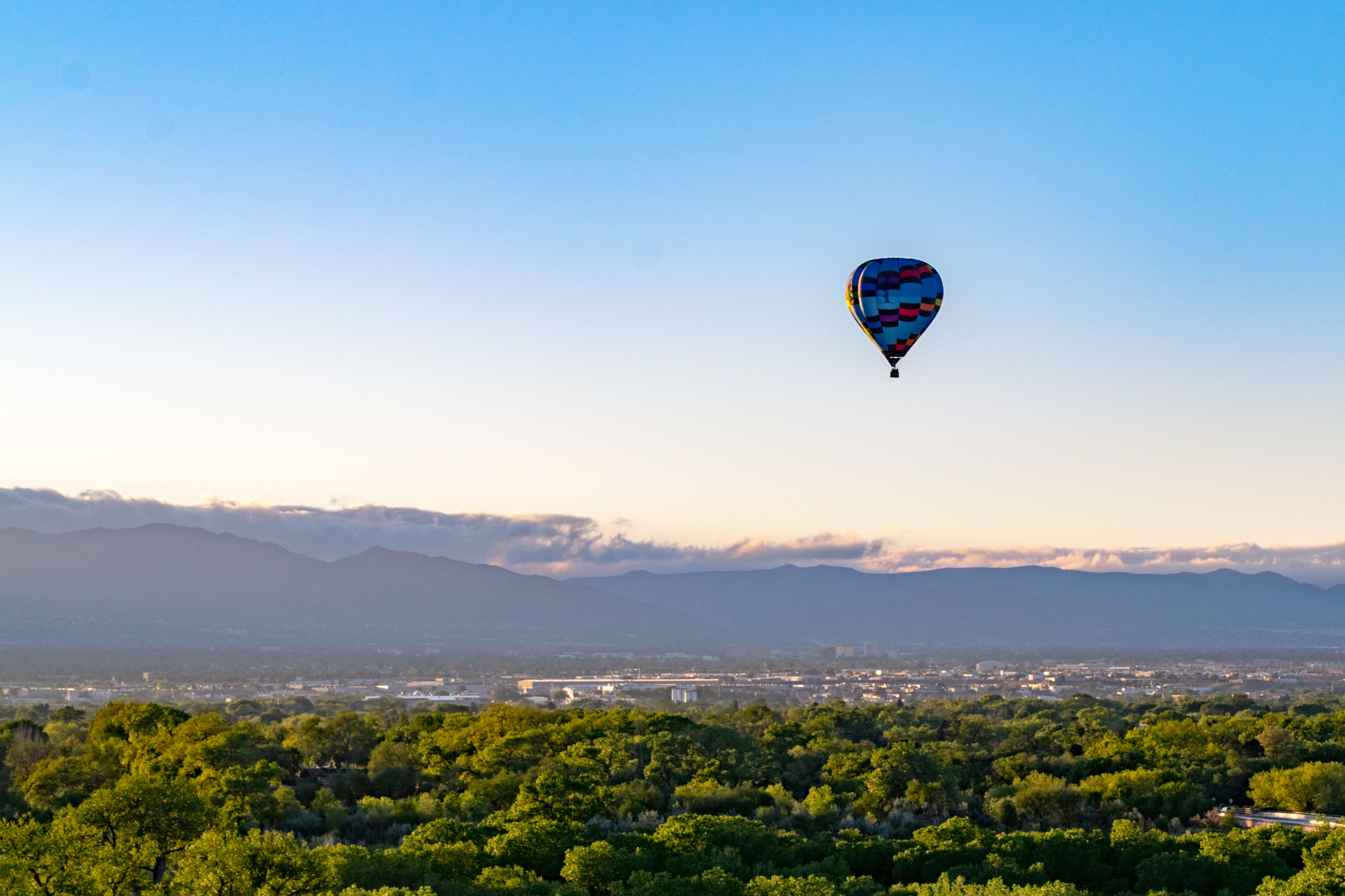 Hot air balloon over Albuquerque